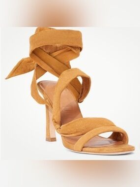 STAUD Rellie Suede Ankle Wrap Sandals